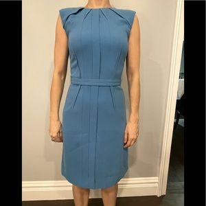 Reiss blue sleeveless dress with detailed folds